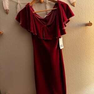 Unique vintage Rose Velvet wiggle dress